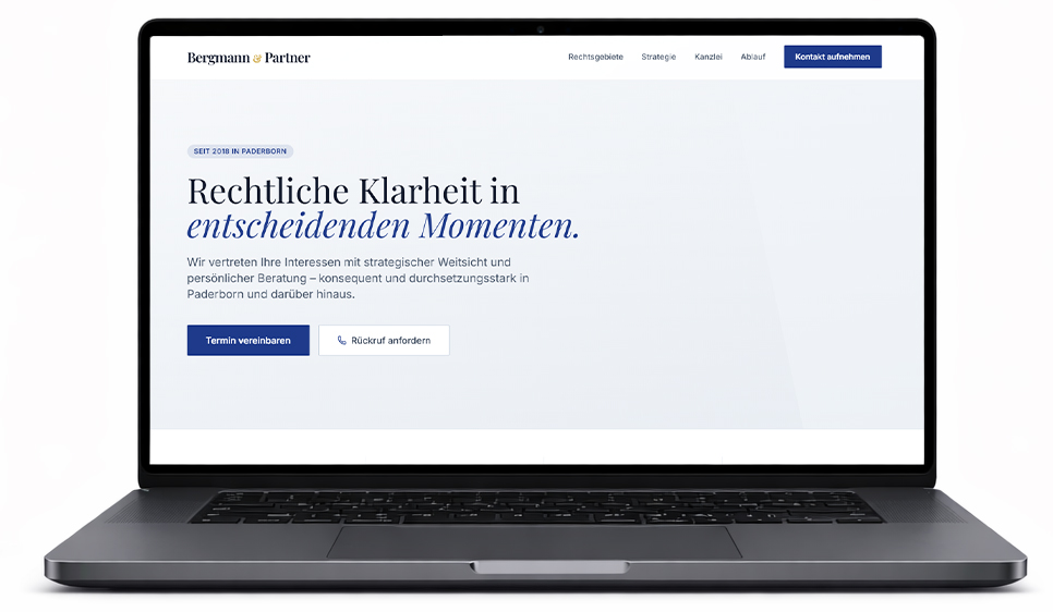 Webdesign Projekt Kanzlei Paderborn Mockup