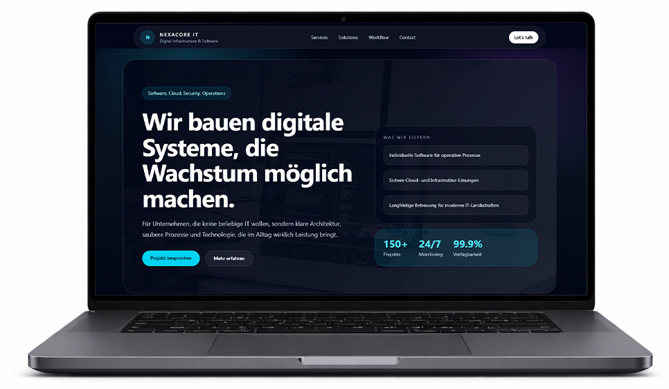 Webdesign Projekt IT-Unternehmen Paderborn Mockup