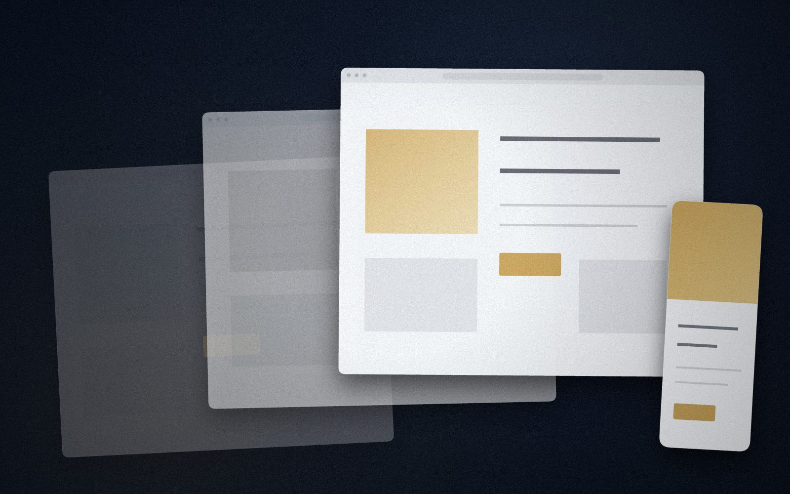 Website-Entwurf auf Desktop, Tablet und Smartphone nebeneinander